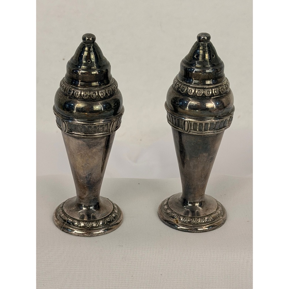 Vintage Napier Silver Plated Salt and Pepper Shakers Neoclassical Urn Set